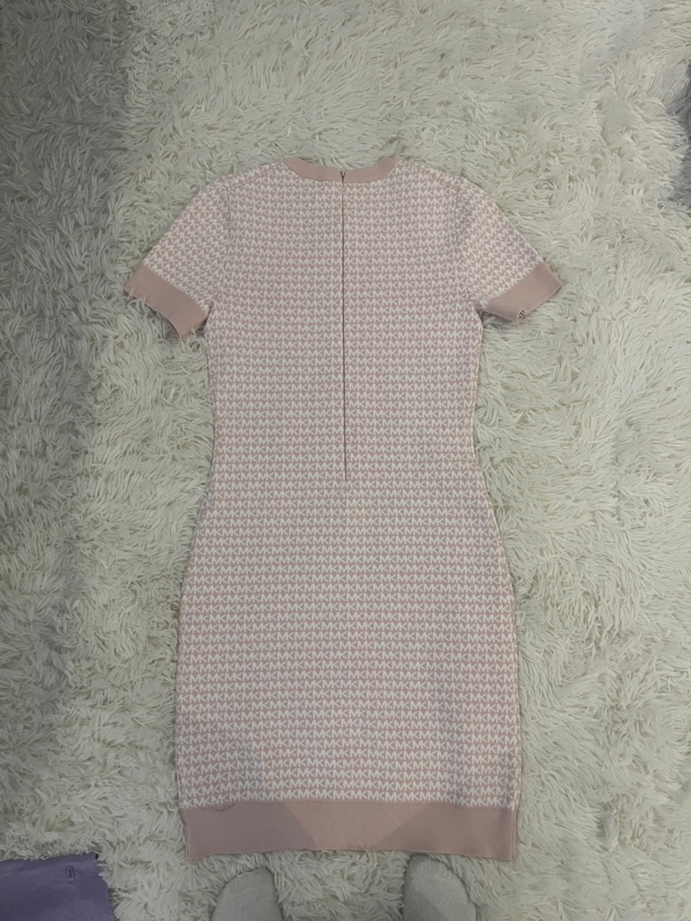 Michael Kors Blush Pink Logo Jacquard Midi Dress - Picture 2 of 3